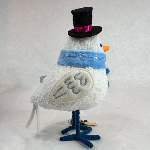 Target Featherly Friends POWDER Snowman Bird Decoration Hat & Scarf NEW TAGS - Picture 3 of 6